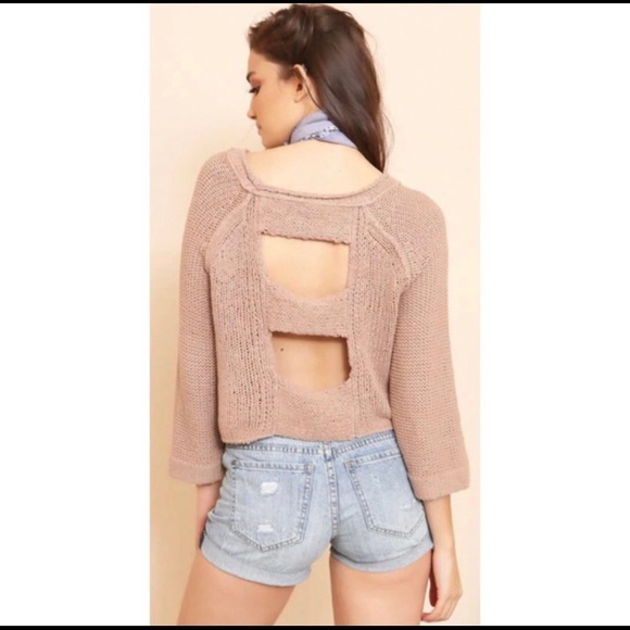 FREE PEOPLE Endless Stories cotton blend sweater | XS tan - Picture 2 of 5